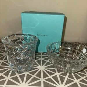 Tiffany & Co. Crystal - Votive Candle Holder & Bowl